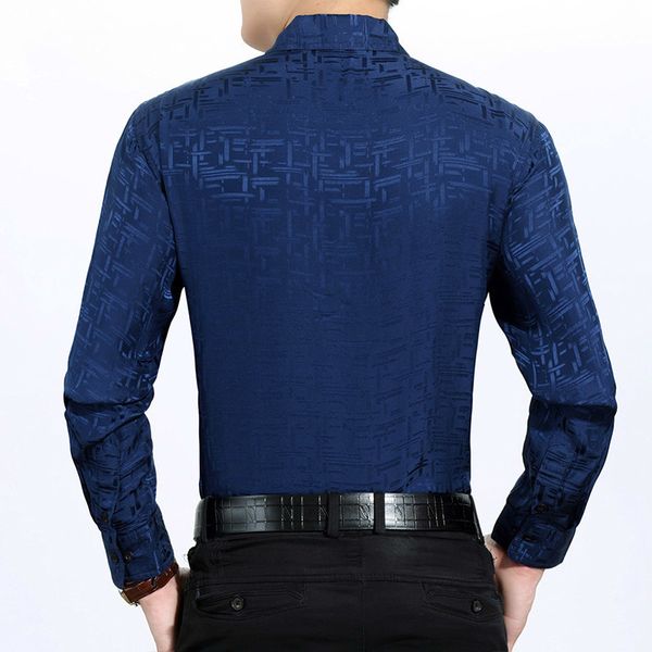 

men's casual shirts summer 100% silk long sleeve white shirt spring formal men 2021 gentlemen loose camisa masculina 3033 kj1948, White;black