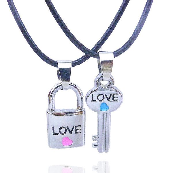 

2017 new key lock couple necklace valentine's day gift, Silver