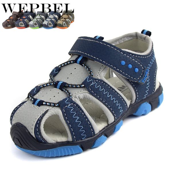 

wepbel fashion boy sandals children's shoes girls sandals summer flats comfortable children beach shoes, Black;red