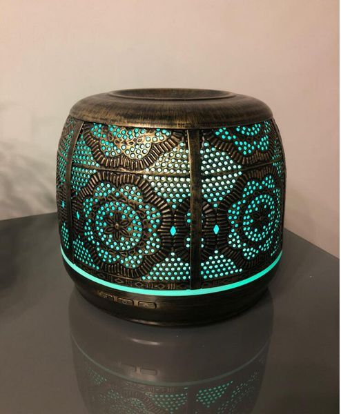 

aroma diffuser 500ml bronze metal aromatherapy diffuser for essential oil 7 color fragrance lamp humidifier for baby office home
