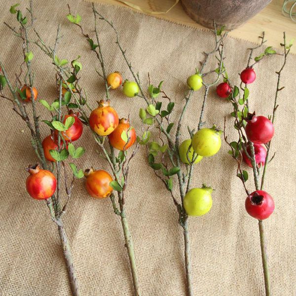 

artificial fruit pomegranate berries bouquet floral garden decor for home party wedding christmas decoration fake flowers plant