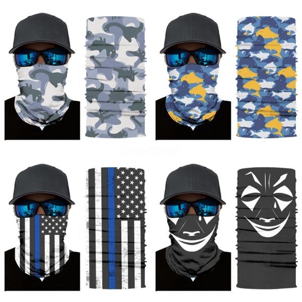 

outdoor usa flag magic headskull scarf bandana cycling masks head neck scarves windproof sport face mask with filter design #902#467, Blue;black