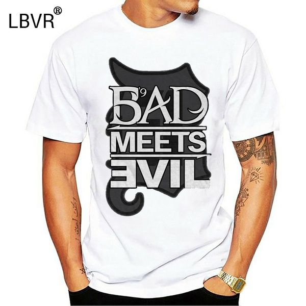 

bad meets evil mens t-shirt (1, White;black