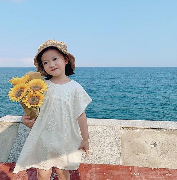 

2020 korea style girls lace dress fashion summer cotton girls dresses 1-7 years qa725, Red;yellow