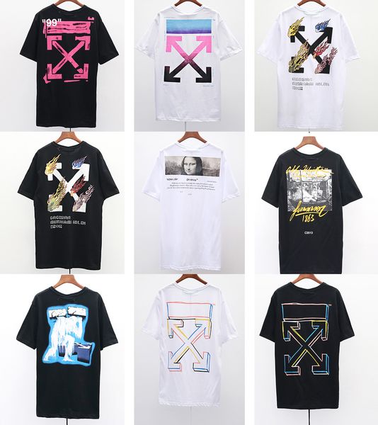 

2020 Brand New Clothing off Print T shirt хип-хоп футболка с коротким рукавом повседневная Белый Мужчины Женщины топы Tee футболки евро размер S-XL