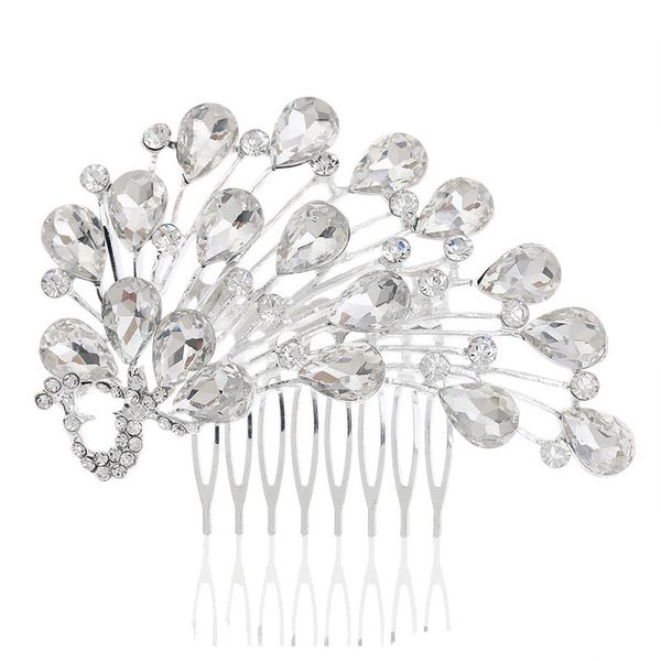 

обручальные партия 9x7cm шпилек бисером цветок лист головной убор невесты корону алмазов головной убор для невесты действует инициирующих ди, Golden;silver