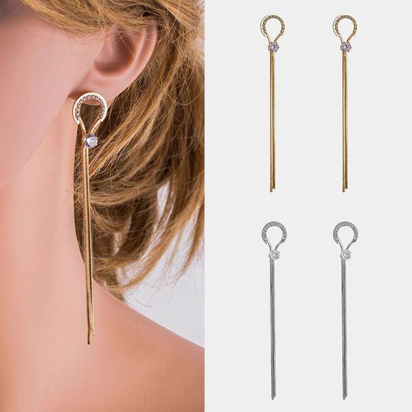 

simple long style earrings with tassel 925 silver ear rings women jewelry