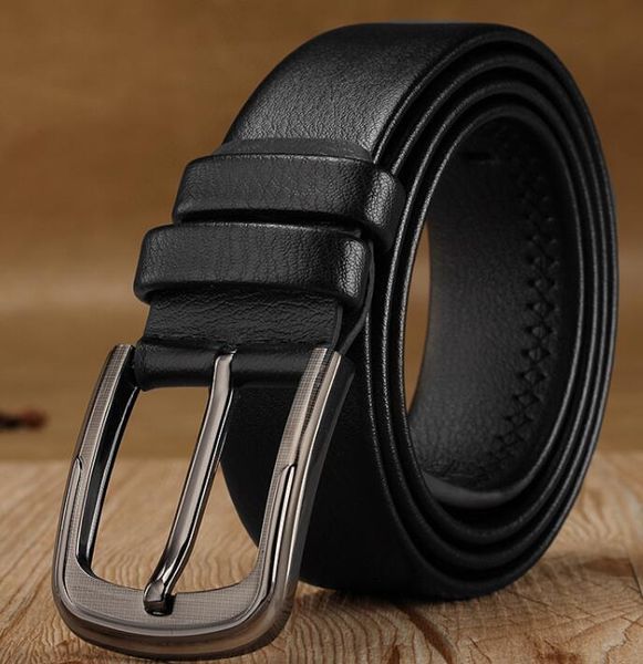 

2014 selling men's belt style genuine cowhide belt automatically buckle leather business leisure brand belt wholesale, Black;brown