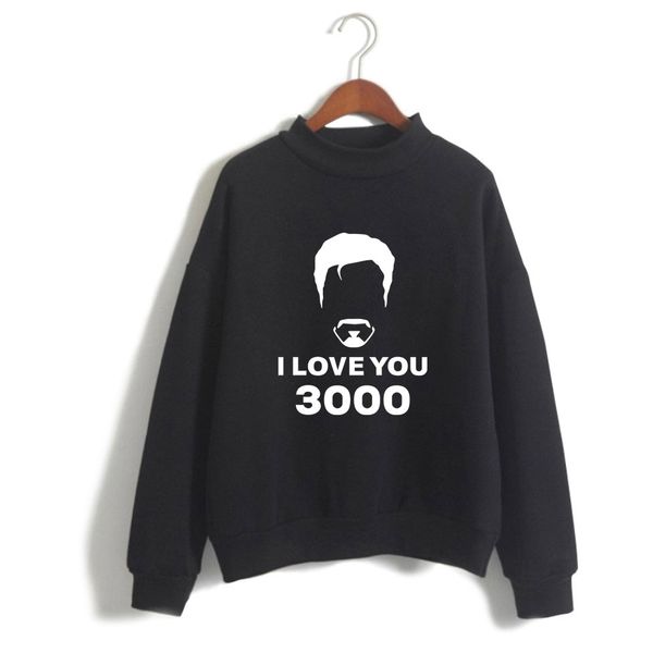 

i love you 3000 cool fashion stylish women sweatshirts print street comfortable casual turtleneck sweatshirts, Black