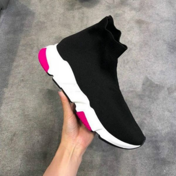 

2019 new air wool knit speed trainer sneakers classic mens womens fashion flat sock shoes boot arthur yb32, Black