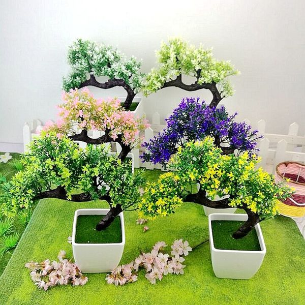 

atificial plant small bonsai simulation green plant bonsai welcome pine cypress tree small pot home decoration