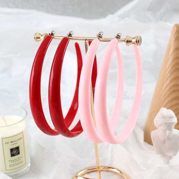 

personality large c-shaped acrylic hoop earrings for women girls big circle earrings female 2020 jewelry accessories, Golden;silver