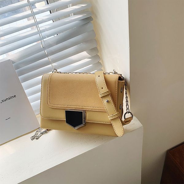 

elegant female flap square bag 2019 fashion new leather women's handbag lock chain shoulder messenger bags
