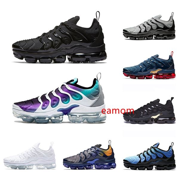 

2020 tn plus мужчины женщины кроссовки тройной белый черный золотой виноград гипер синий оранжевый мужские кроссовки спортивный размер 36-47, Black