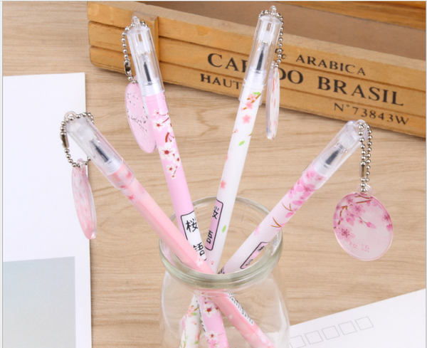 

gel pen wholesale new cartoon sakura pendant 0.5mm neutral pen students ink office supplies stationery writing tool bp726