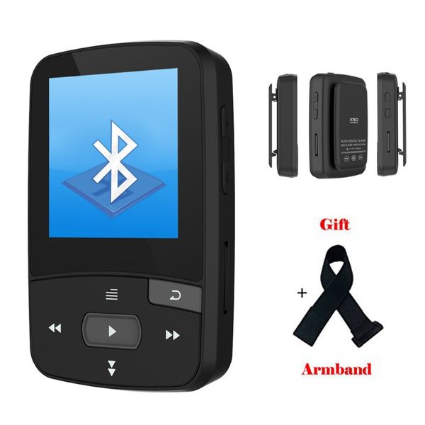 

original ruizu x50 mini sport clip bluetooth mp3 player 8gb music player support tf card, fm radio, recording, e-book,satch