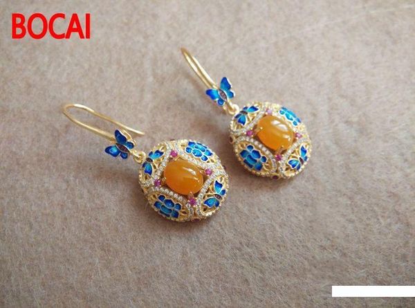 

перегородчатая эмаль 925 серебряных серег, Golden;silver