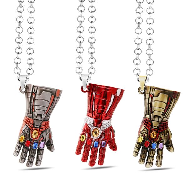 

endgame hulk infinity gauntlet gloves necklace pendant infinity power gauntlet chains necklaces gifts for men women, Silver