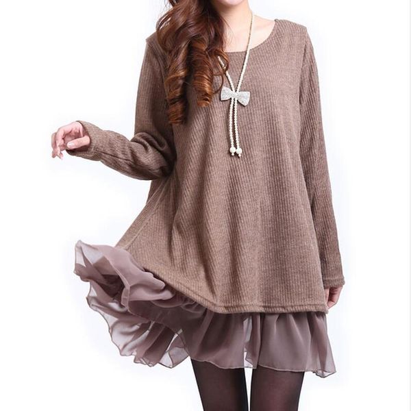 

plus size 3xl 4xl mini dress women khaki a-line dresses spring autumn lace vintage swing casual dresses, Black;gray