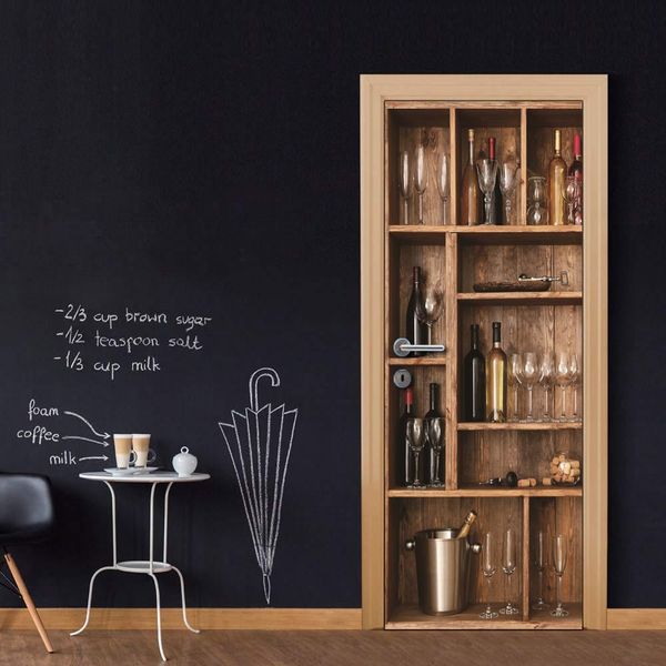 Wholesales Diy Door Sticker Wine Cabinet Door Decal For Bedroom