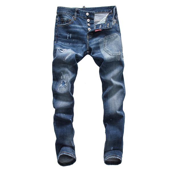 

men designer jeans cloth european and american fashion street brand jeans men's quality wash the latest luxury fashion jeans for men, Blue