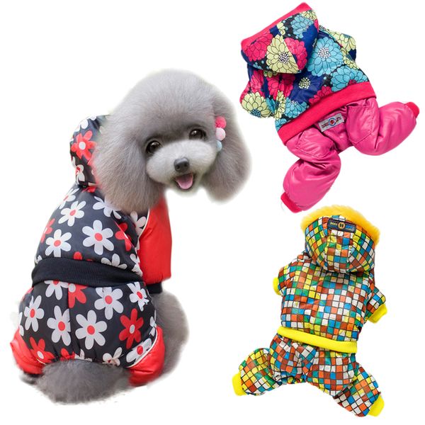 

warm winter suit for dog coat flower jacket pet puppy jumpsuit hoody clothes for dogs cat overalls clothing costume xs s m l xl