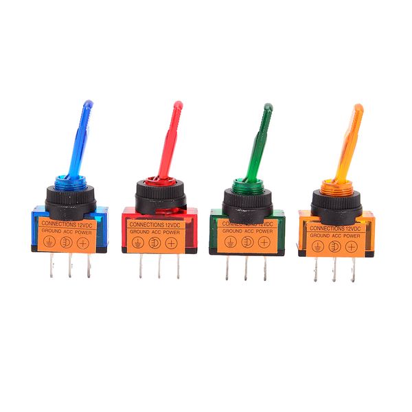 

4colors 12v 20a led light on-offspst toggle rocker switch 3pin for car boat