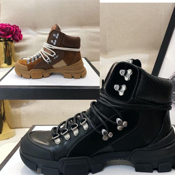 

2019 designer flashtrek women hiking shoes sneaker women brown leather sneakers luxury rubber sneaker boots technical canvas, Black