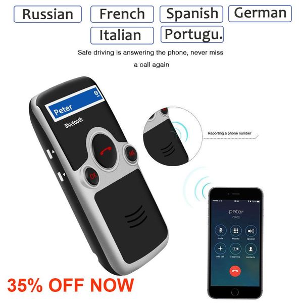 

siparnuo solar power aux bluetooth car kit sun visor hands speakerphone with usb bluetooth russian spanish french voice