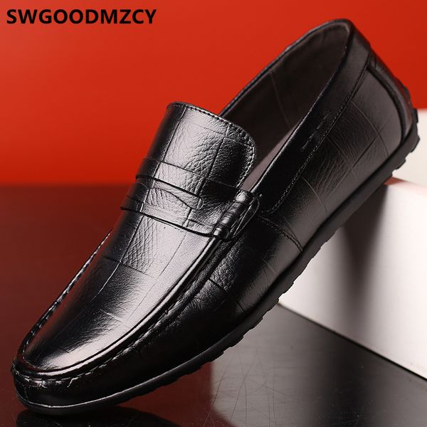 

leather loafers men shoes driving mens luxury shoes men designer zapatos de hombre casuales cuero mocacines hombre ayakkab, Black