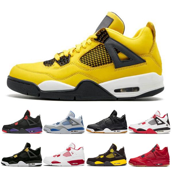 

4 4s mens basketball shoes loyal blue what the court purple bred thunder sneakers sports shoes us 7-10