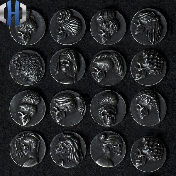 

original design handmade silver skull girl 925 silver enamel earrings personality avatar earrings, Golden;silver