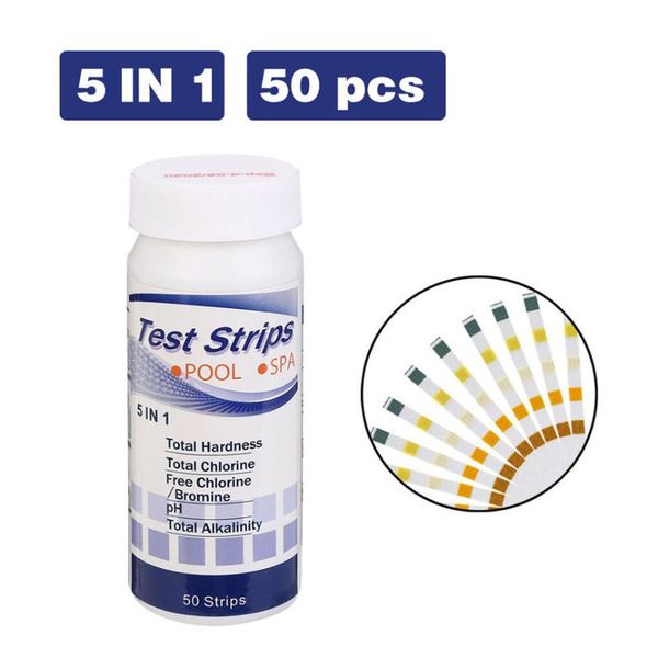 

pool & accessories 5 in1 swimming test paper residual chlorine ph value alkalinity hardness strip a bottle of 50 tub water quality 30