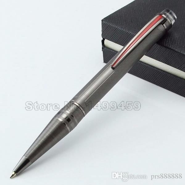 

new gray precious resin pvd-plated fittings with brushed surfaces characteristic clip roller pens ballpoint pen gift pen, Blue;orange