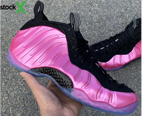 

ship with box penny hardaway pearlized pink man basketball designer shoes one foam fashion trainers real carbon fiber, Black