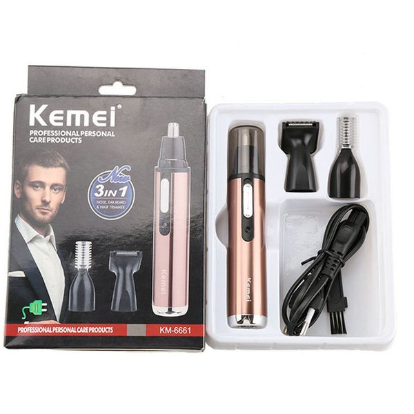 

kemei km-6661 multifunction electric nose trimmer 3 in 1 electric barbier et marie barbe et tondeuse nez removal razor