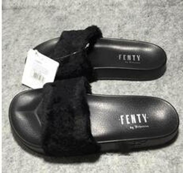 

2016 with original boxes by rihanna leadcat fenty slippers slides indoor sandals women sandals slide black pink white size 35-44