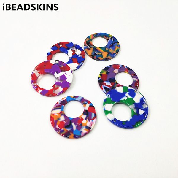 

new arrival 50pcs 32mm acetic acid round-shape charm for earrings accessories,earring parts,jewelry making diy, Blue;slivery