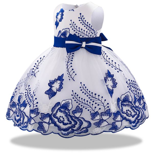 

baby girl dress bow embroidery 0-24m 1 years baby girls birthday dresses for infant washing the dress party princess, Red;yellow