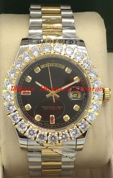 

luxury watch 4 style two tone 41mm bigger diamond dial/bezel 118348 watch chest never worn automatic fashion brand men's watch wristwat, Slivery;brown
