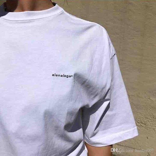 

19ss blcg small logo printing tee fashion couple summer men t-shirt version xs- women hflstx374, White;black