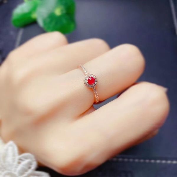 

fashion ruby gemstone wome silver ring fine jewelry certified natural gem red color 925 sterling silver birthday christmas gift, Golden;silver