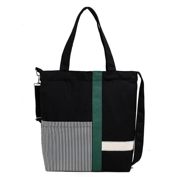 

women printing bear canvas tote ladies casual shoulder bag foldable shopping bags beach bag female handbag eco cloth striped