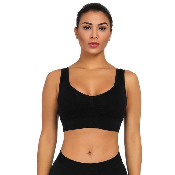 

bra with pads vest style push up plus size xxxl underwear wireless comfortable active bra 2020, Red;black