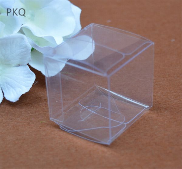 

200pcs wholesale small gift packaging box clear plastic display box candy/chocolate storage boxes mini pvc 3x3x3cm/4x4x4cm