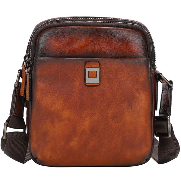 

genuine leather fashion inclined shoulder bag for men woman