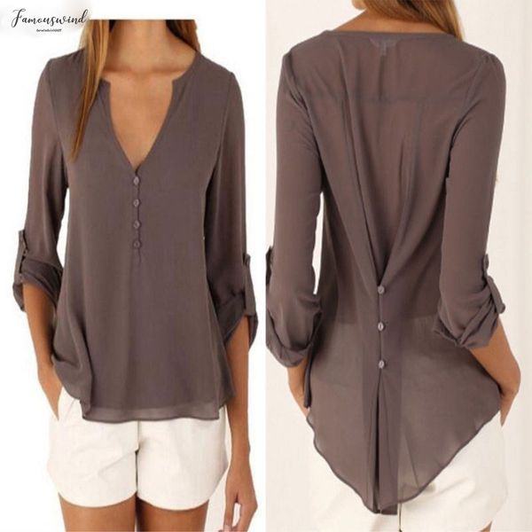 

fashion women shirt plus size s-5xl kimon long sleeve chiffon blouse chic elegant lady loose chiffon blouse shirt, White