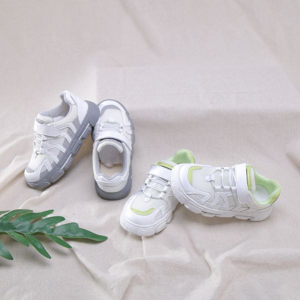 

2020 kids sneakers breathable children mesh shoes hook loop boys sneakers baby school shoes girls reflective zapatillas, Black;red
