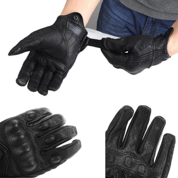 

men motorcycle gloves outdoor sports full finger motorcycle riding protective armor black short leather gloves