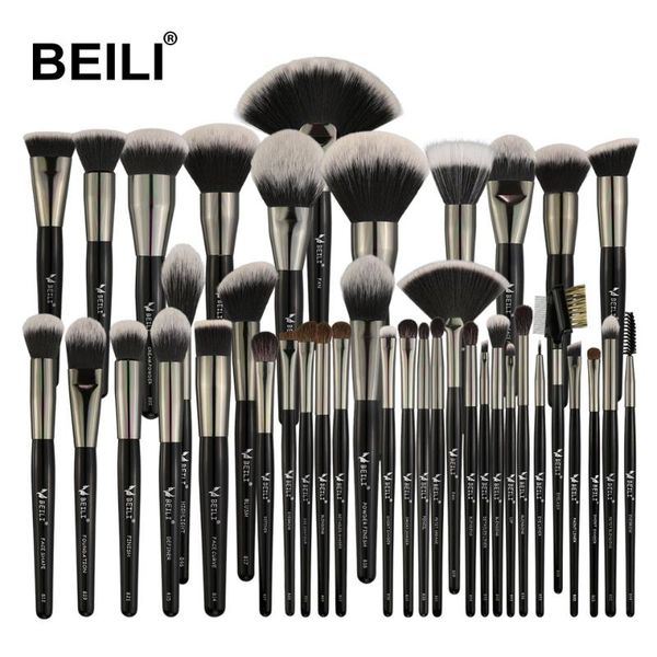 

black professional makeup brush set big brushes powder foundation blending goat hair makeup brushes kits